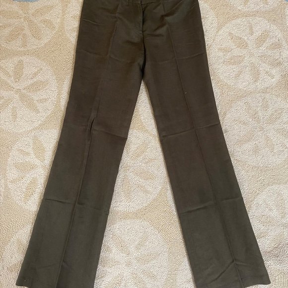 BCBG Dar Green Linen Pants - Size 6 - Picture 7 of 8